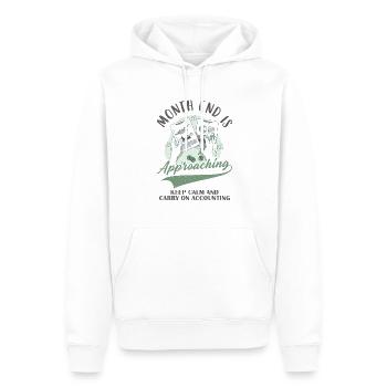 Bleib ruhig und mach weiter Buchhaltung - Männer Premium Bio Hoodie - Weiß - Vorne - Nico (187cm)