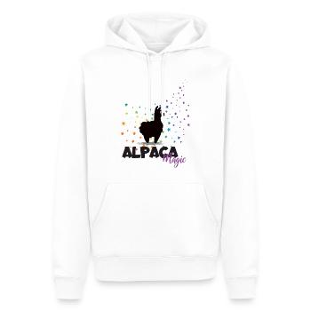 Alpaga Magic Alpaga Rainbow Stars Alpaga - Sweat à capuche Premium bio Homme - blanc - Devant - Nico (187cm)