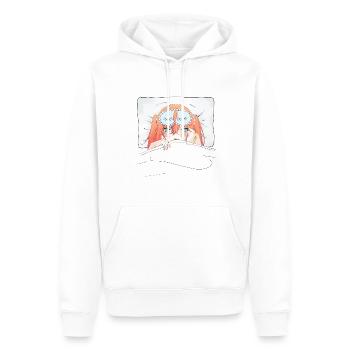 Chemise de nuit Anime Otaku Weeb Kawaii - Sweat à capuche Premium bio Homme - blanc - Devant - Nico (187cm)