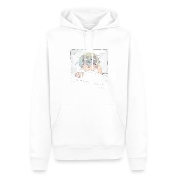Chemise de nuit d’anime Otaku Weeb Kawaii - Sweat à capuche Premium bio Homme - blanc - Devant - Nico (187cm)