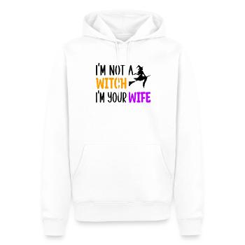 I'm not your witch I'm your wife - Men’s Premium Organic Hoodie - white - Front - Nico (187cm)