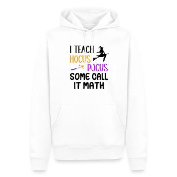 I teach Hocus Pocus Some call it math - Hexe - Männer Premium Bio Hoodie - Weiß - Vorne - Nico (187cm)
