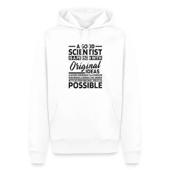 Wissenschaftler Ingenieur lustiger Spruch - Männer Premium Bio Hoodie - Weiß - Vorne - Nico (187cm)