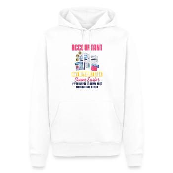 Buchhalter - Jede schwierige Aufgabe - Männer Premium Bio Hoodie - Weiß - Vorne - Nico (187cm)