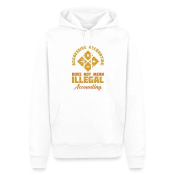 Aggressive Buchführung bedeutet nicht - Männer Premium Bio Hoodie - Weiß - Vorne - Nico (187cm)