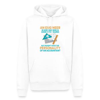 Ein Ingenieur ist jemand, der gut mit Zahlen - Männer Premium Bio Hoodie - Weiß - Vorne - Nico (187cm)