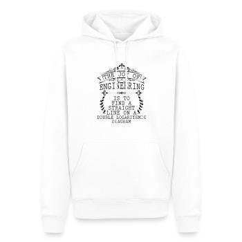 Die Freude an der Technik - Männer Premium Bio Hoodie - Weiß - Vorne - Nico (187cm)