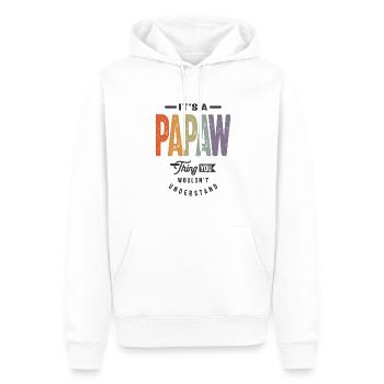 Hommes C’est un truc de papa drôle Papa Grand-père - Sweat à capuche Premium bio Homme - blanc - Devant - Nico (187cm)