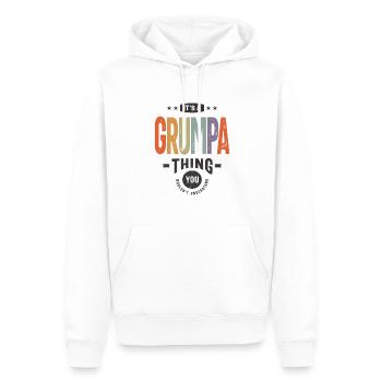 Mens c’est un truc de grumpa drôle papa grand-père - Sweat à capuche Premium bio Homme - blanc - Devant - Nico (187cm)