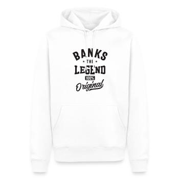 Nom personnalisé des banques - Sweat à capuche Premium bio Homme - blanc - Devant - Nico (187cm)