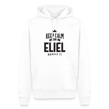 Eliel Benutzerdefinierter Name - Männer Premium Bio Hoodie - Weiß - Vorne - Nico (187cm)