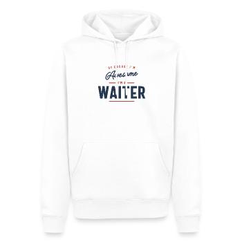 Métier de serveur - Sweat à capuche Premium bio Homme - blanc - Devant - Nico (187cm)