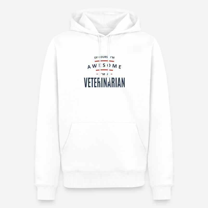 Tierarzt Beruf - Männer Premium Bio Hoodie - Weiß