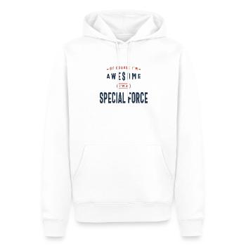 Special Force Job Beruf - Männer Premium Bio Hoodie - Weiß - Vorne - Nico (187cm)