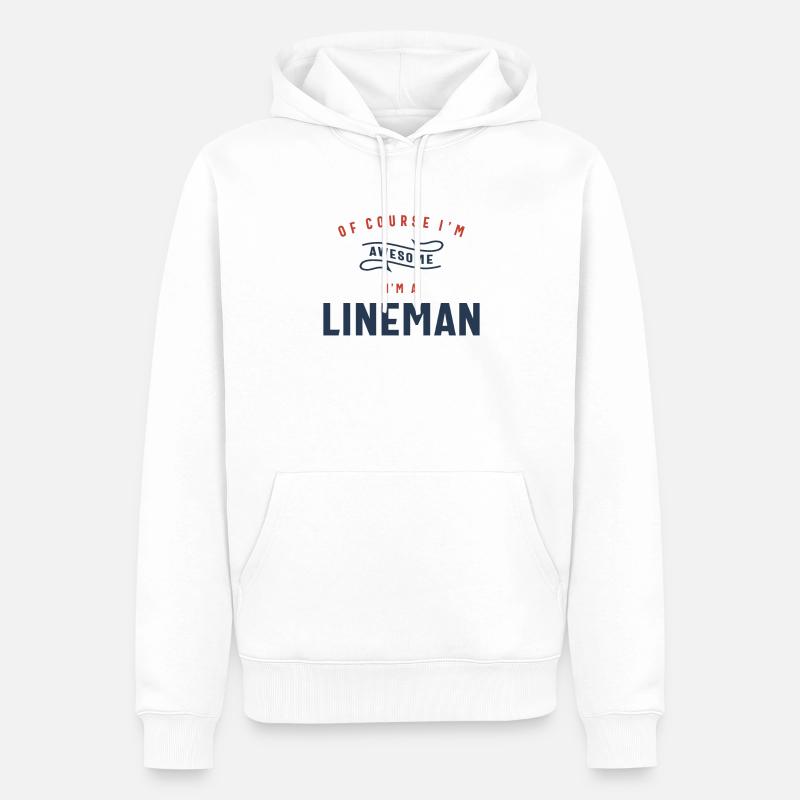 Métier de monteur de lignes - Sweat à capuche Premium bio Homme - blanc