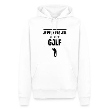 Je Peux Pas J'ai golf golfeur golfeur humour - Sweat à capuche Premium bio Homme - blanc - Devant - Nico (187cm)