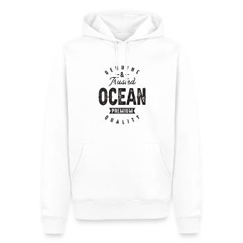 Genuine and Trusted Ocean Funny Personalized Name - Men’s Premium Organic Hoodie - white - Front - Nico (187cm)