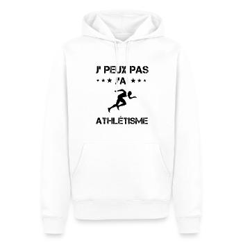 Je peux pas j'ai athlétisme cadeau humour - Sweat à capuche Premium bio Homme - blanc - Devant - Nico (187cm)
