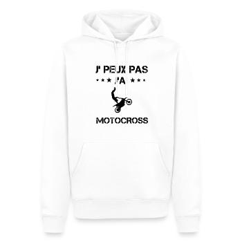 Je peux pas j'ai motocross moto cadeau humour - Sweat à capuche Premium bio Homme - blanc - Devant - Nico (187cm)