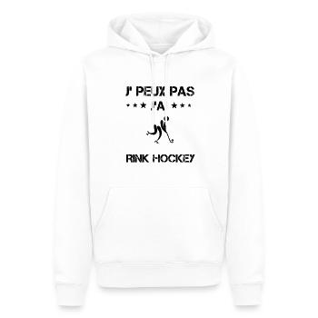 Je peux pas j'ai rink hockey cadeau humour - Sweat à capuche Premium bio Homme - blanc - Devant - Nico (187cm)