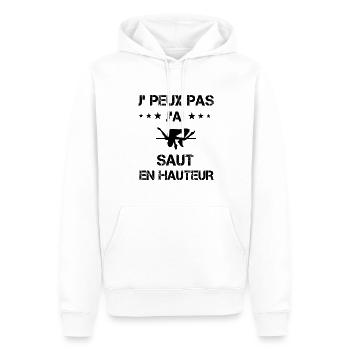 Je peux pas j'ai saut en hauteur cadeau humour - Sweat à capuche Premium bio Homme - blanc - Devant - Nico (187cm)