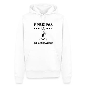 Je peux pas j'ai ski acrobatique cadeau humour - Sweat à capuche Premium bio Homme - blanc - Devant - Nico (187cm)