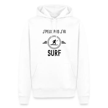 je peux pas j'ai surf board pour surfeur - Sweat à capuche Premium bio Homme - blanc - Devant - Nico (187cm)