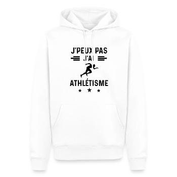 cadeau je peux pas j'ai athlétisme - Sweat à capuche Premium bio Homme - blanc - Devant - Nico (187cm)
