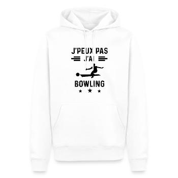 cadeau je peux pas j'ai bowling - Sweat à capuche Premium bio Homme - blanc - Devant - Nico (187cm)