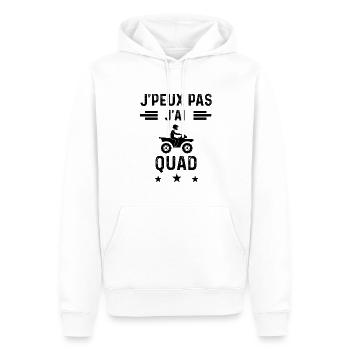 cadeau je peux pas j'ai quad - Sweat à capuche Premium bio Homme - blanc - Devant - Nico (187cm)