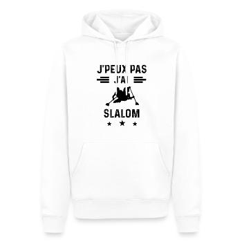 cadeau je peux pas j'ai slalom - Sweat à capuche Premium bio Homme - blanc - Devant - Nico (187cm)