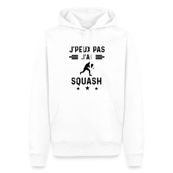 cadeau je peux pas j'ai squash - Sweat à capuche Premium bio Homme - blanc - Devant - Nico (187cm)