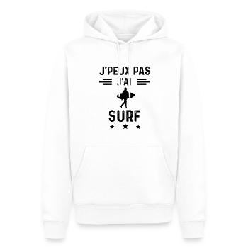 cadeau je peux pas j'ai surf surfeur - Sweat à capuche Premium bio Homme - blanc - Devant - Nico (187cm)