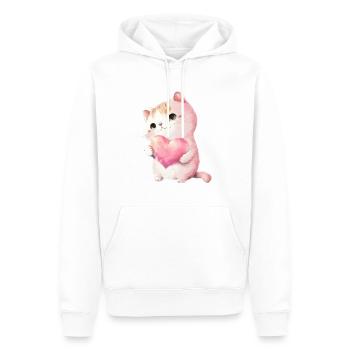 Mignon bébé chat maman enfants T-shirt - Sweat à capuche Premium bio Homme - blanc - Devant - Nico (187cm)