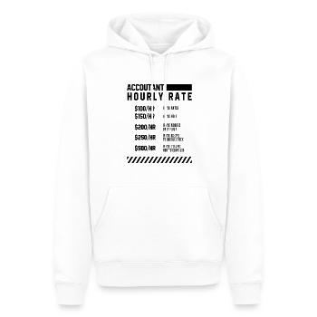 Accountant Hourly Rate - Accountant Funny Gift - Men’s Premium Organic Hoodie - white - Front - Nico (187cm)