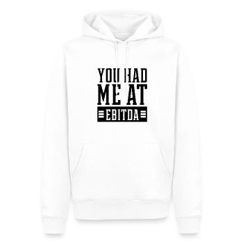 You Had Me at EBITDA - Accountant Funny Gift - Men’s Premium Organic Hoodie - white - Front - Nico (187cm)