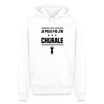 j'peux pas j'ai chorale humour - Sweat à capuche Premium bio Homme - blanc - Devant - Nico (187cm)