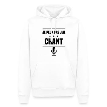 j'peux pas j'ai chant MIC humour - Sweat à capuche Premium bio Homme - blanc - Devant - Nico (187cm)