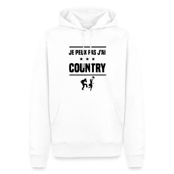 j'peux pas j'ai country humour - Sweat à capuche Premium bio Homme - blanc - Devant - Nico (187cm)