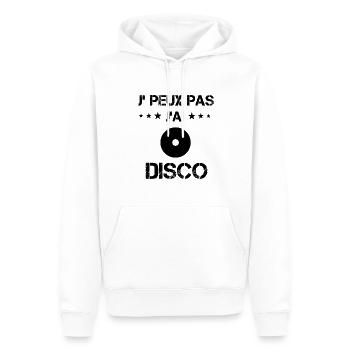 j'peux pas j'ai disco vinyle cadeau vinyle - Sweat à capuche Premium bio Homme - blanc - Devant - Nico (187cm)