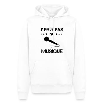 j'peux pas j'ai musique micro cadeau micro - Sweat à capuche Premium bio Homme - blanc - Devant - Nico (187cm)