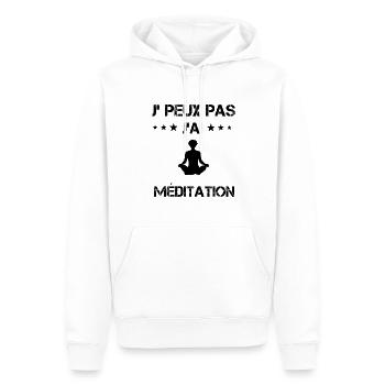 j'peux pas j'ai méditation cadeau relaxation - Sweat à capuche Premium bio Homme - blanc - Devant - Nico (187cm)