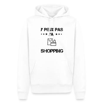 j'peux pas j'ai shopping cadeau achateuse - Sweat à capuche Premium bio Homme - blanc - Devant - Nico (187cm)