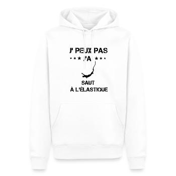 j'peux pas j'ai saut à l'élastique cadeau saut - Sweat à capuche Premium bio Homme - blanc - Devant - Nico (187cm)