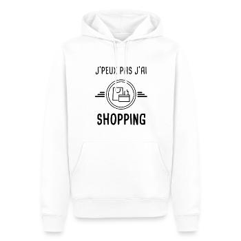 j'peux pas j'ai shopping - Sweat à capuche Premium bio Homme - blanc - Devant - Nico (187cm)
