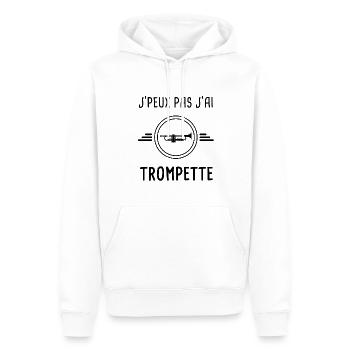 j'peux pas j'ai trompette instrument - Sweat à capuche Premium bio Homme - blanc - Devant - Nico (187cm)