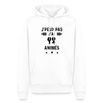 j'peux pas j'ai animés mangaka - Sweat à capuche Premium bio Homme - blanc - Devant - Nico (187cm)