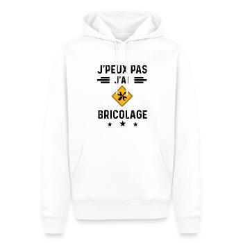 j'peux pas j'ai bricolage bricoleur - Sweat à capuche Premium bio Homme - blanc - Devant - Nico (187cm)