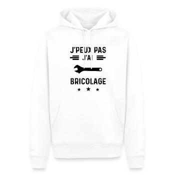 j'peux pas j'ai bricolage réparer bricoleur - Sweat à capuche Premium bio Homme - blanc - Devant - Nico (187cm)