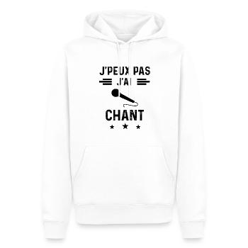 j'peux pas j'ai chant micro chanteur - Sweat à capuche Premium bio Homme - blanc - Devant - Nico (187cm)